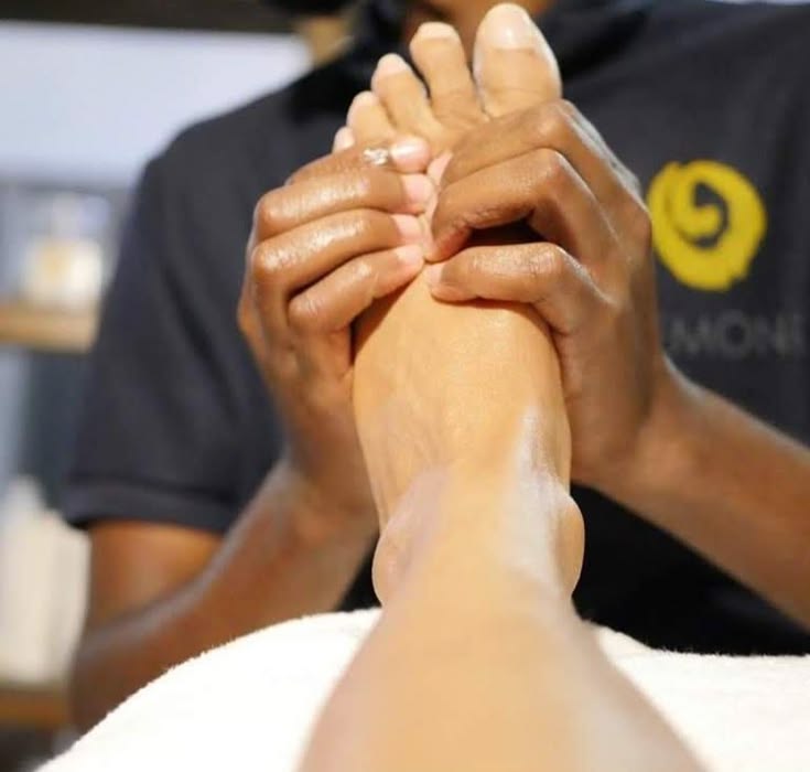 Foot massage and pedicure at Pumziko Spa